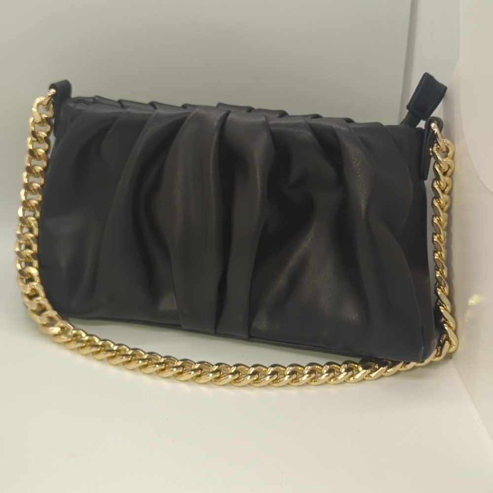 NWOT Madison West Rusched Bag in Black